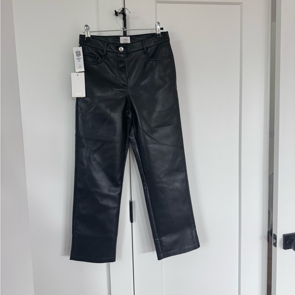 Aritzia Black Leather Pants